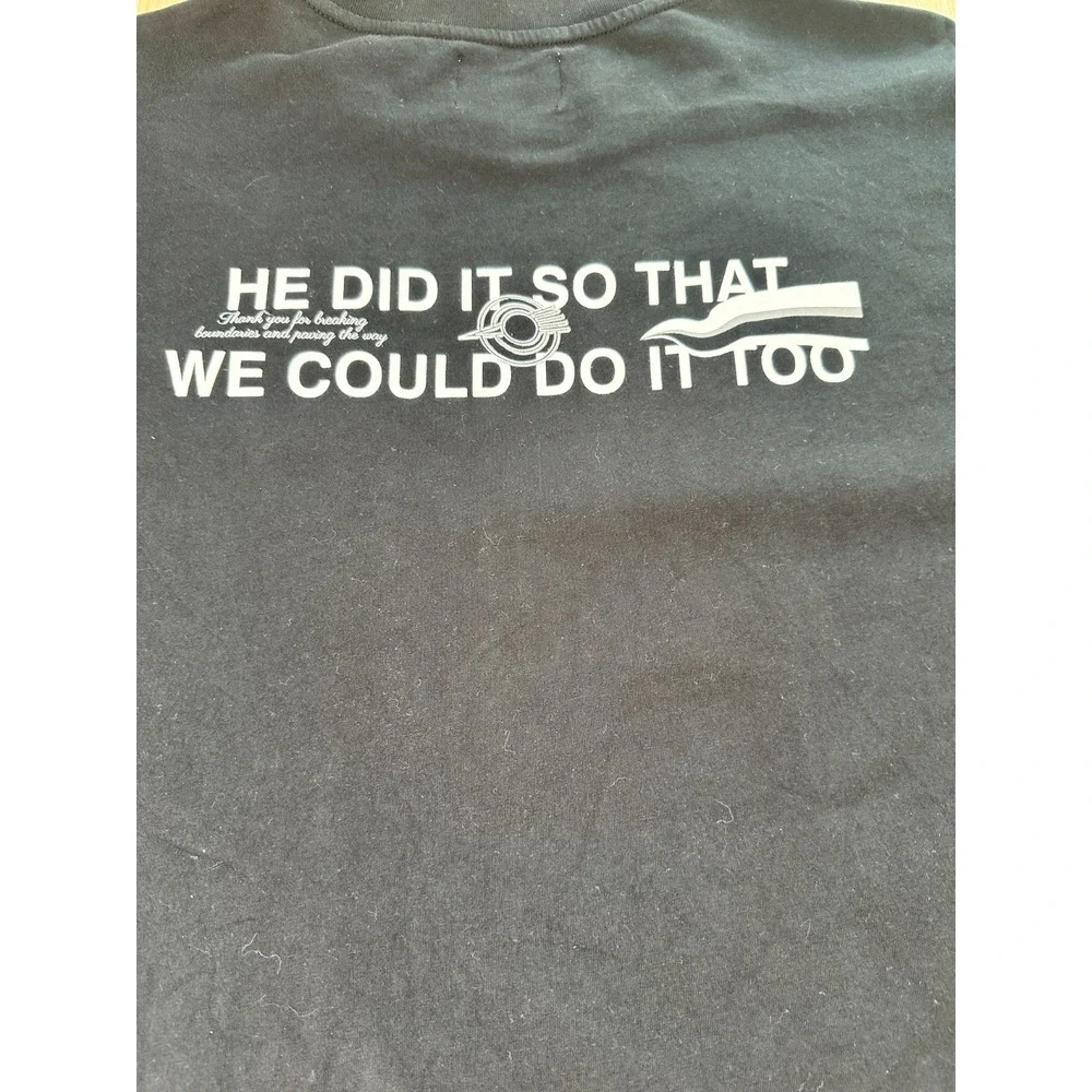 Outsoul T-Shirt Mens 2XL Navy Blue Graphic Virgil Was Here Virgil Abloh Pullover